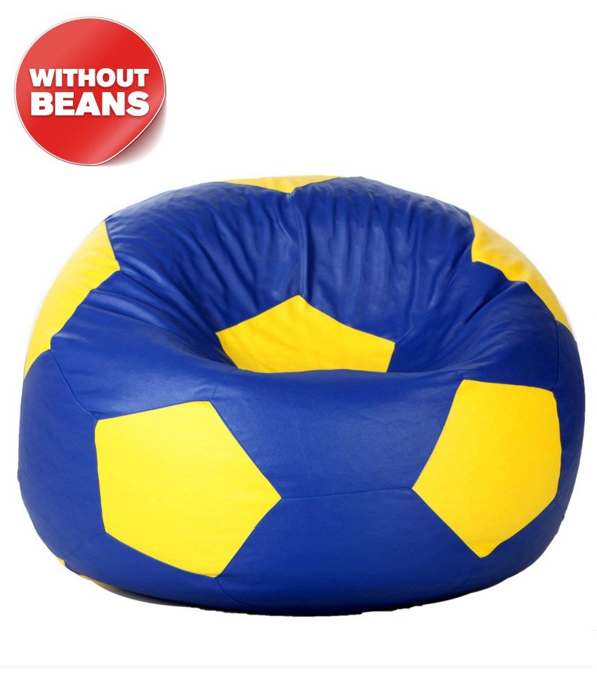 Biggie Cozy Bean Bag (football Shape) Xl Size Blueand Yellow (only Cover) available at snapdeal for Rs.736