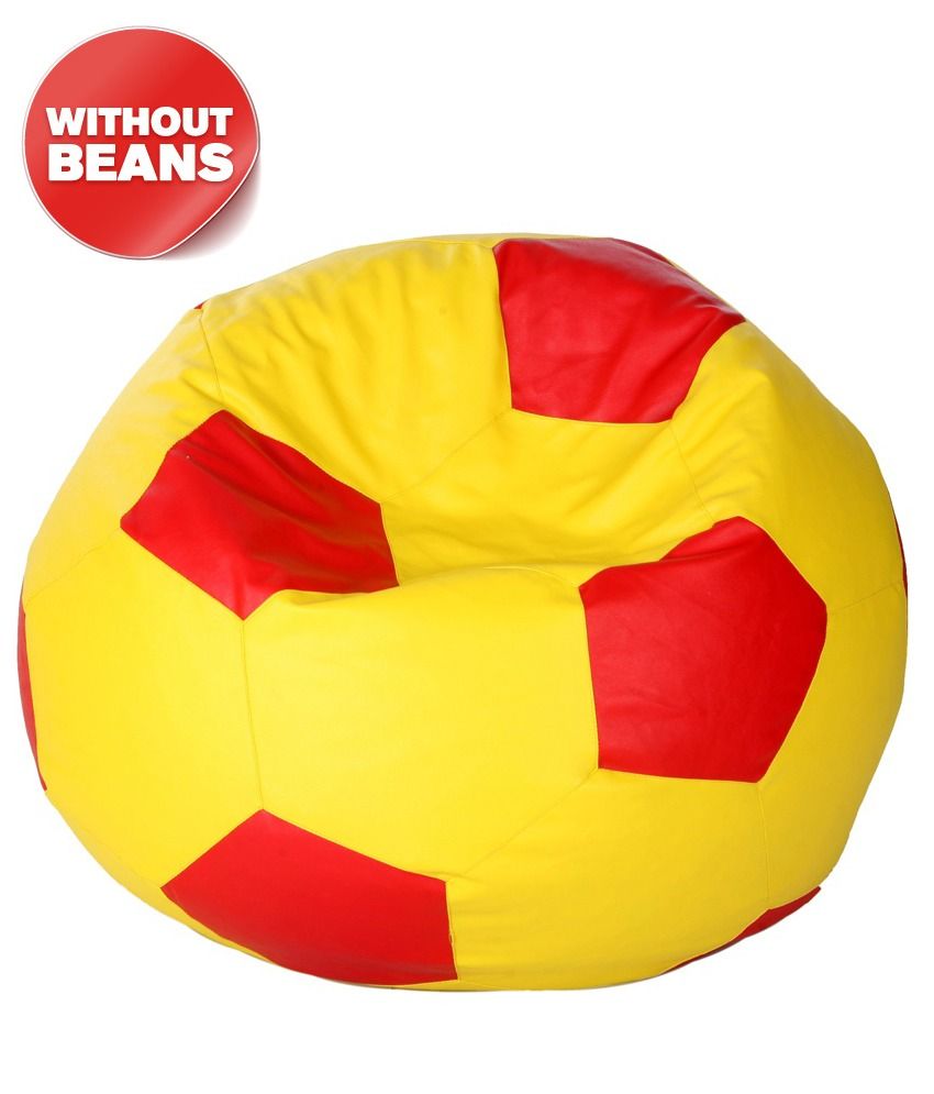 Biggie Cozy Bean Bag (football Shape) Xl Size Yellow And Red (only Cover) available at snapdeal for Rs.736