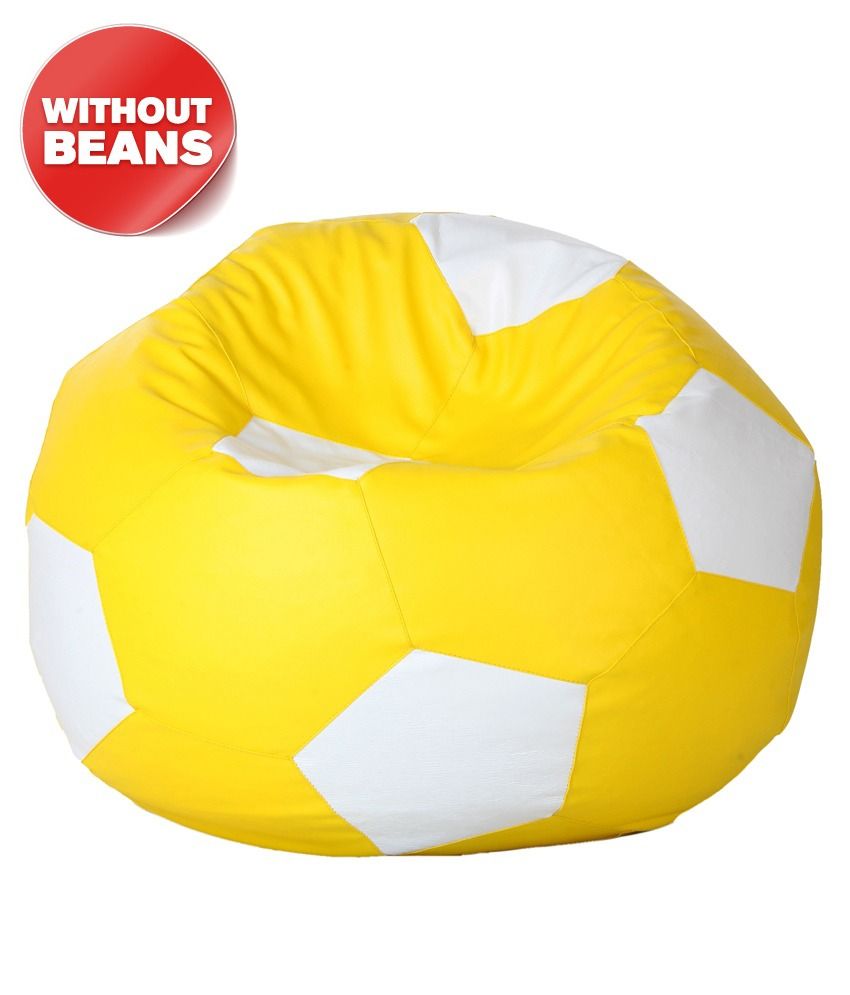 Biggie Cozy Bean Bag (football Shape) Xl Size Yellow And White (only Cover) available at snapdeal for Rs.736