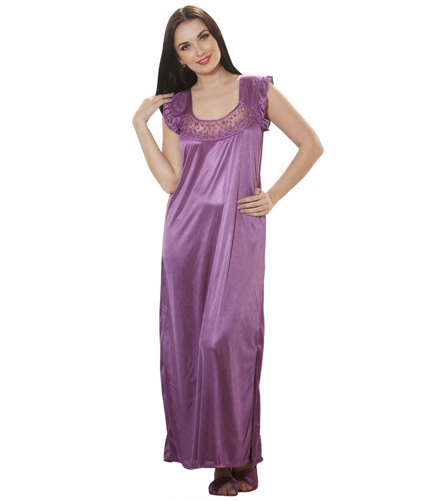 Buy Clovia Purple Satin Nighty Online At Best Prices In India Snapdeal 