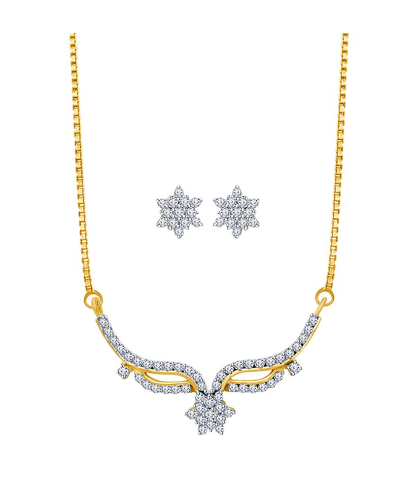 67 OFF on Eldora Floral Silver Tanmaniya Pendant Set With Chain