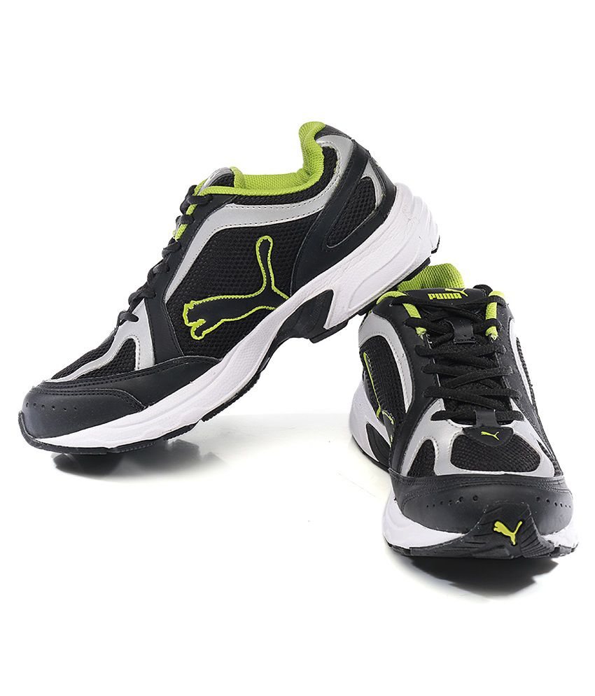 puma ceylon black & yellow sports shoes
