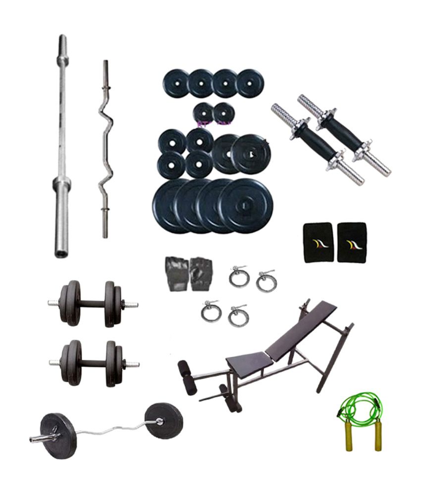 23 OFF on Dreamfit Home Gym Dumbbell Rubber Plates 4 Rods 5 In