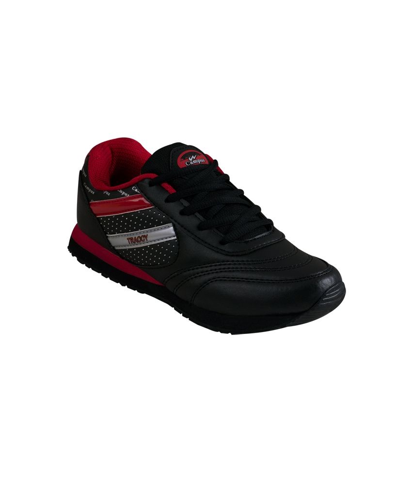 campus black colour shoes