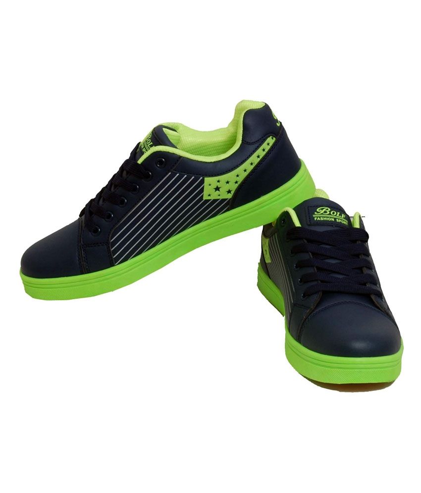 Bolf Black And Green Sports Shoes