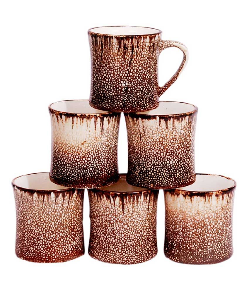 Kjaggs Set Of 6 Bone China Uniquex Tea Cups available at snapdeal for Rs.312