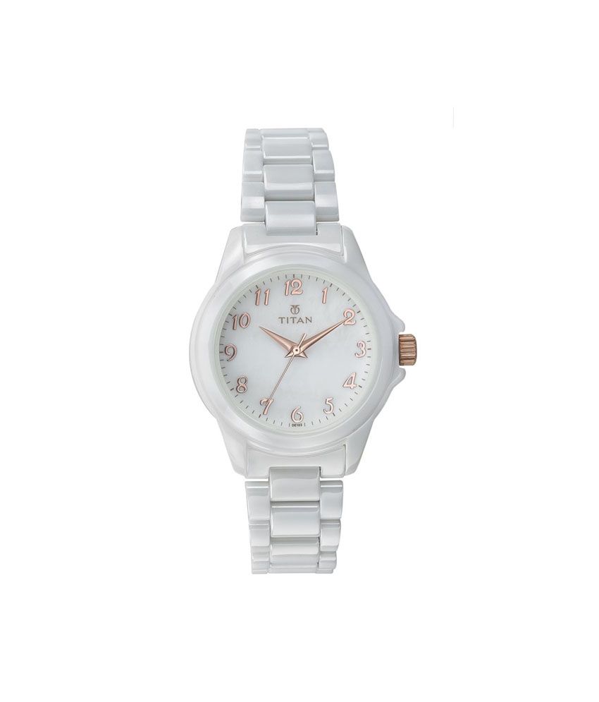 Titan white ceramic 2024 watches for ladies