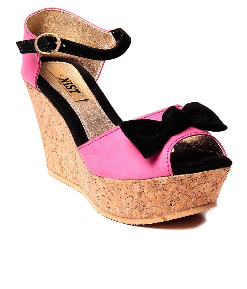 Gnist Cute Pink Bow Peep Toe Wedges Price In India Buy Gnist Cute Pink Bow Peep Toe Wedges 0397
