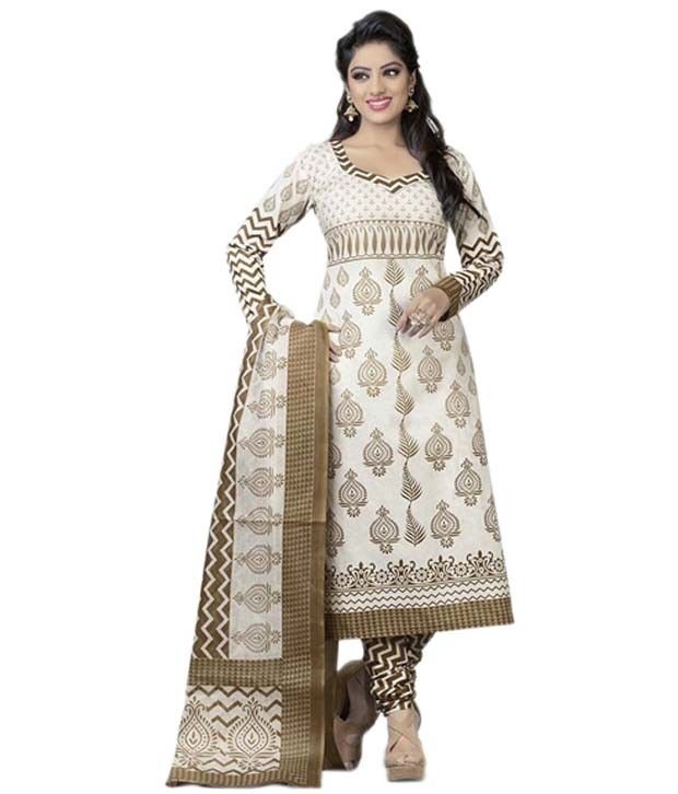 white salwar suit dress material