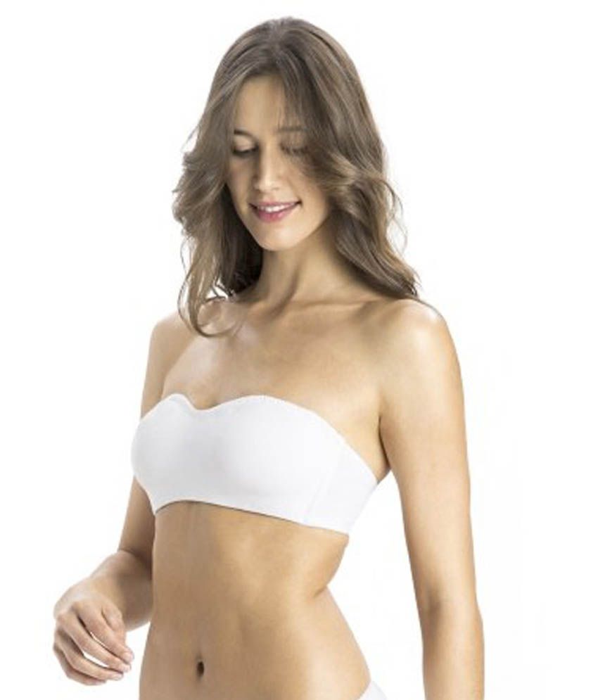 7% OFF on Jockey White Non-padded Cotton Strapless Bra on Snapdeal ...
