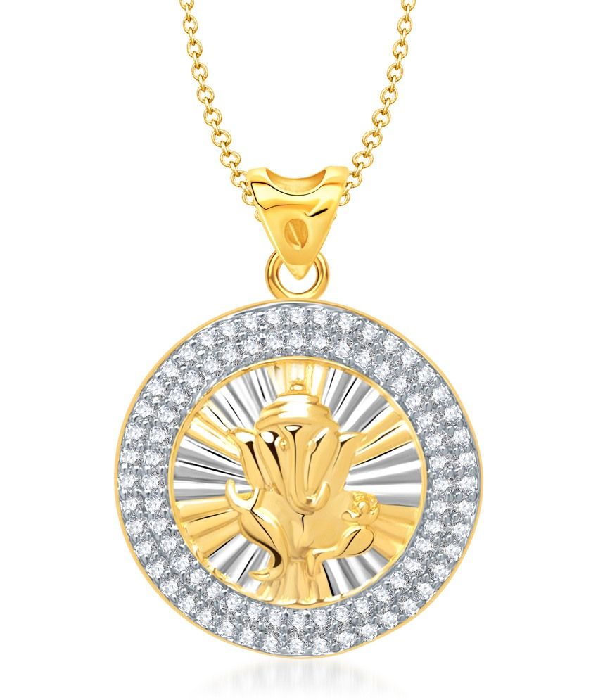 Vk Jewels Shree Siddhivinayak Gold And Rhodium Plated Pendant