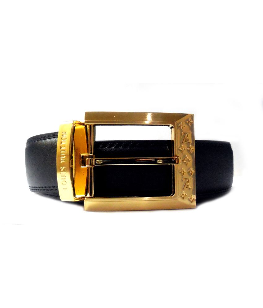 Louis Vuitton Black Leather Belt With Golden Buckle: Buy Online at Low Price in India - Snapdeal
