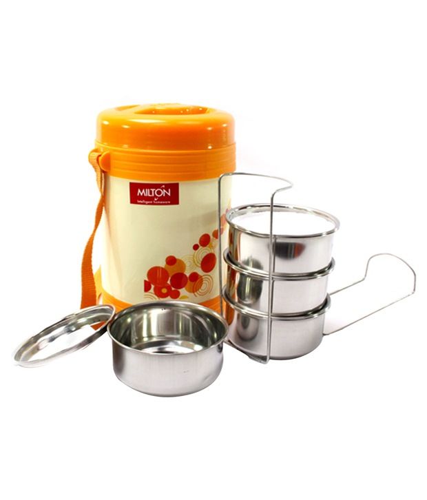 Milton 4 Container Insulated Hot Lunch Pack Tiffin Dabba Box Home Picnic