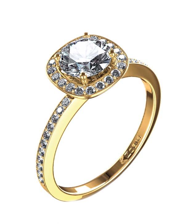 Rm Jewellers Pure 92.5 Silver American Diamond Lovely Ring With Gold