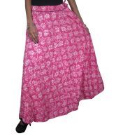 India Trendz Pink Printed Cotton Long Skirt