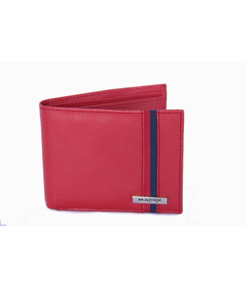Matrix Red Bi-fold Gents Leather Wallet