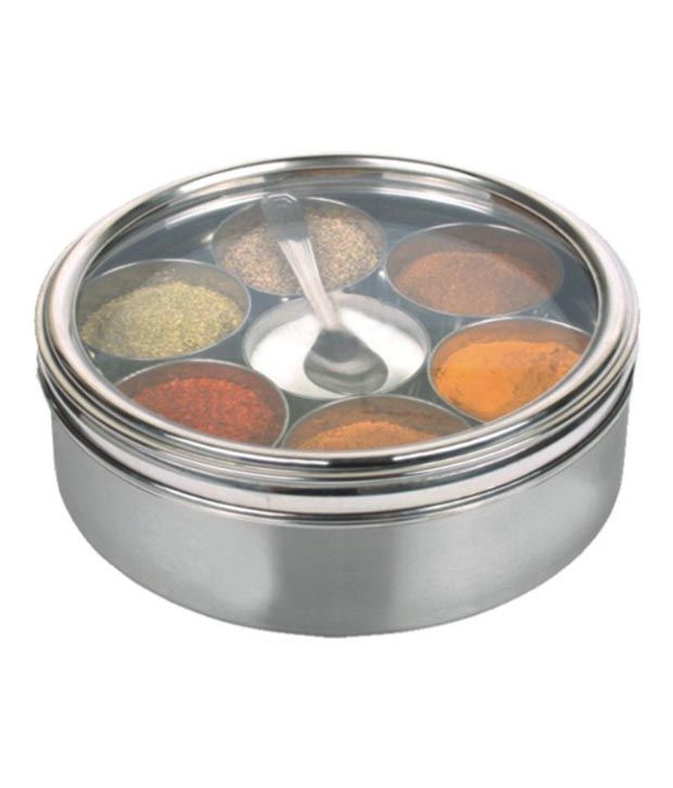 Potsnpan Silver Stainless Steel Spice Containers Buy Online at Best