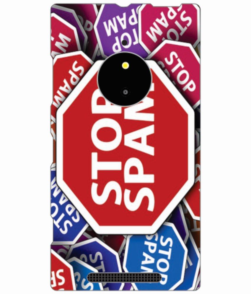 Printland Color Back Cover For Nokia Lumia 830 Stop Spam Multi Color available at snapdeal for Rs.299