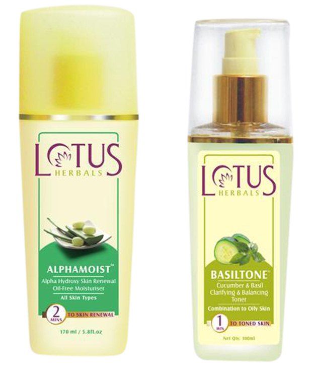 Lotus Herbals Combo Of Alpha Moist Skin Renewal Moisturiser 80ml & Toner 100ml