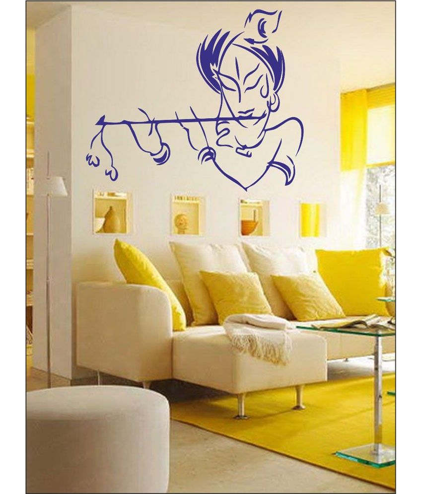 Wall1ders Your Krishna Blue Wall Stickers