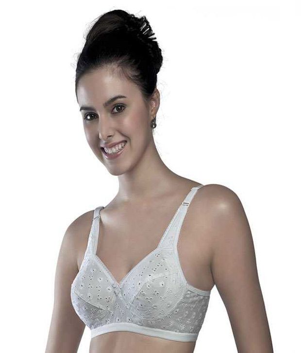 Buy Trylo Krutika Chikan White Cotton Bra - Set Of 2 Pcs on Snapdeal