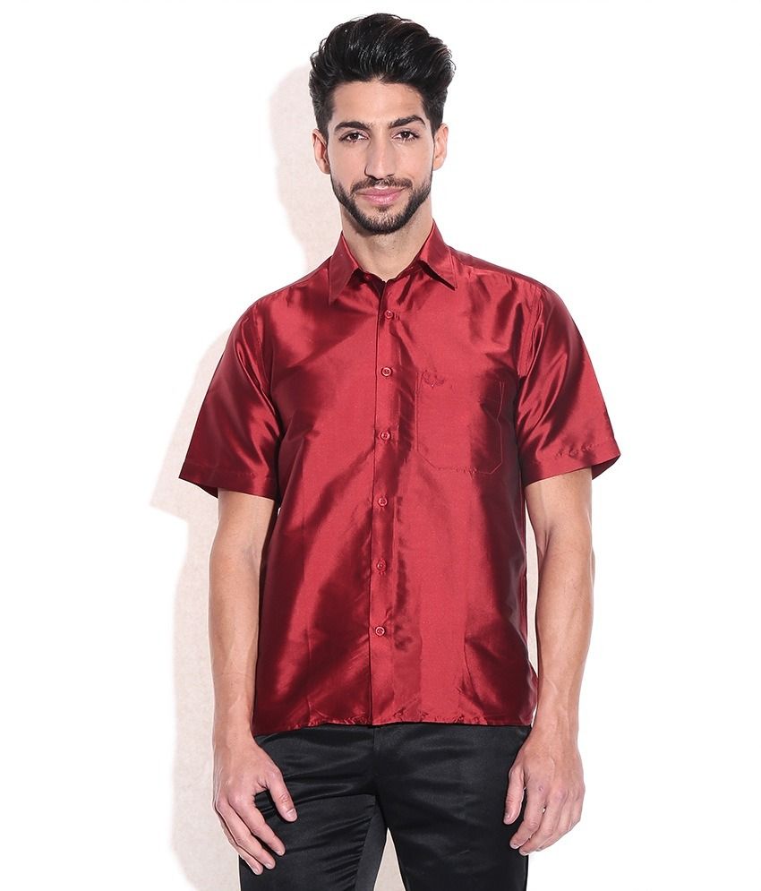 maroon party wear shirt