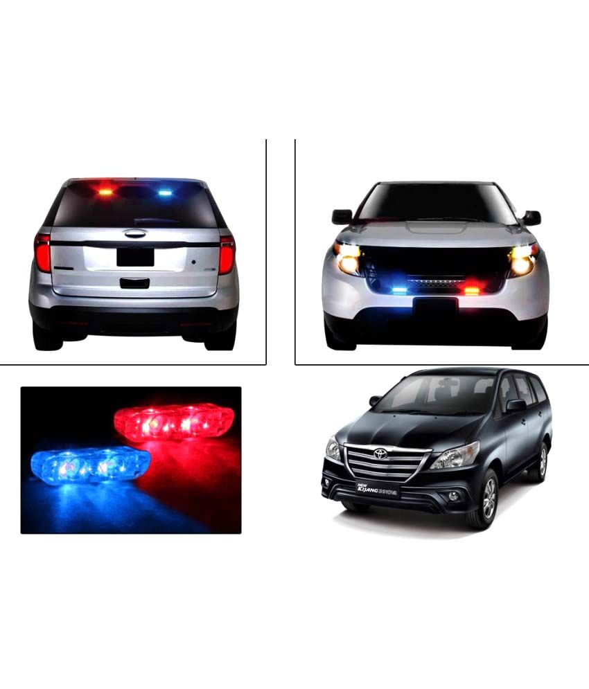 Speedwav Car Sleek Twin Led Police Flasher Lights-toyota Innova Type 4