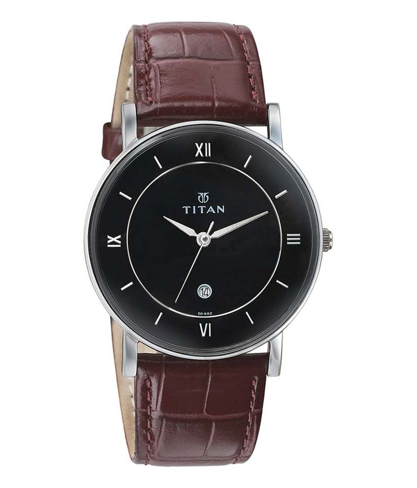 Titan leather watch online mens