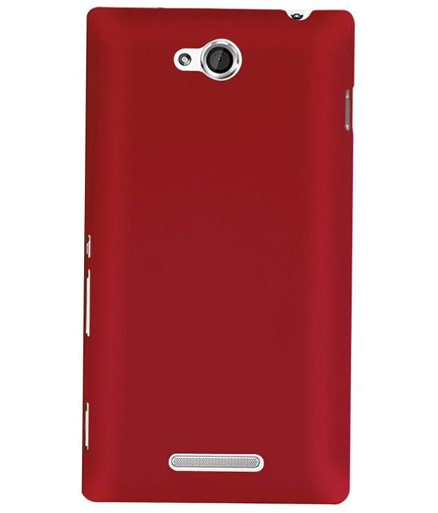 Winsome Deal Red Sony Xperia C Plastic Back Cover available at snapdeal for Rs.145