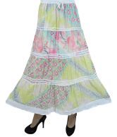 India Trendzs Multicolor Printed Cotton Broomstick Skirt
