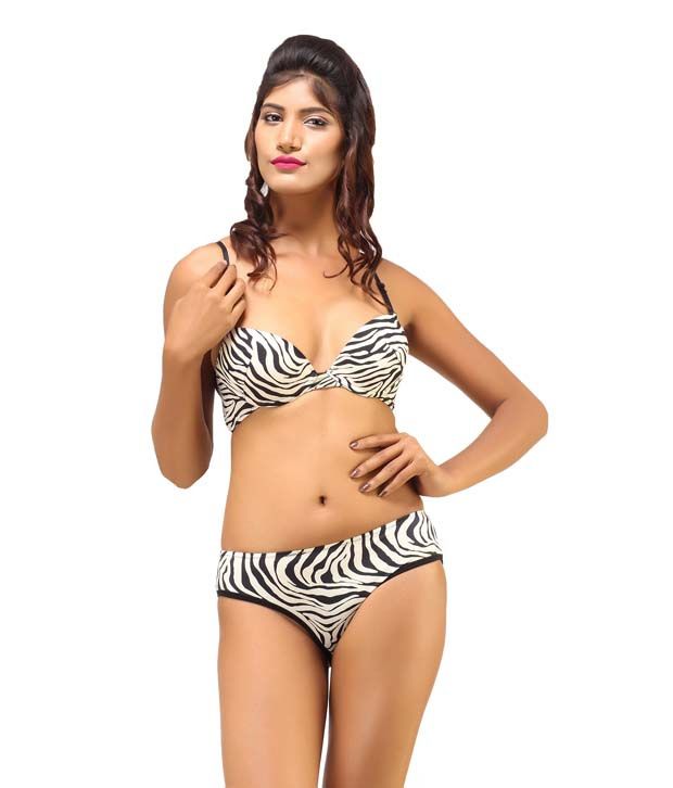 67% OFF on Desiharem Sexy Zebra Print Bra And Panty Set on