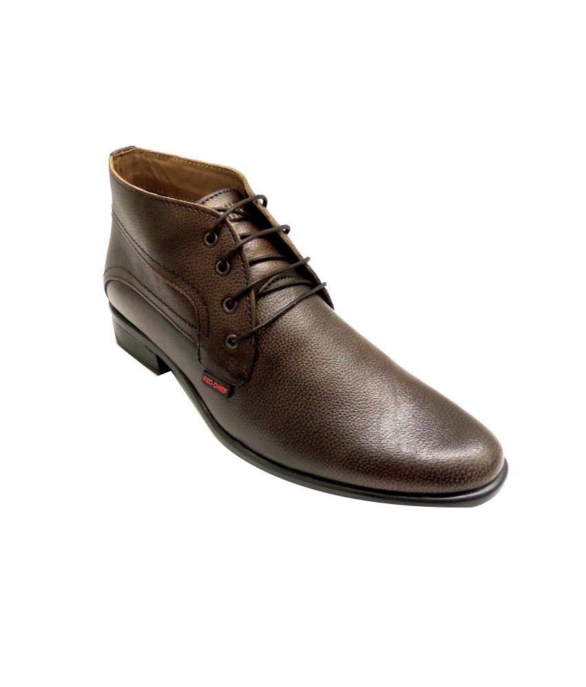 red chief tan formal shoes