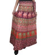 India Trendzs Maroon Printed Cotton Long Skirt