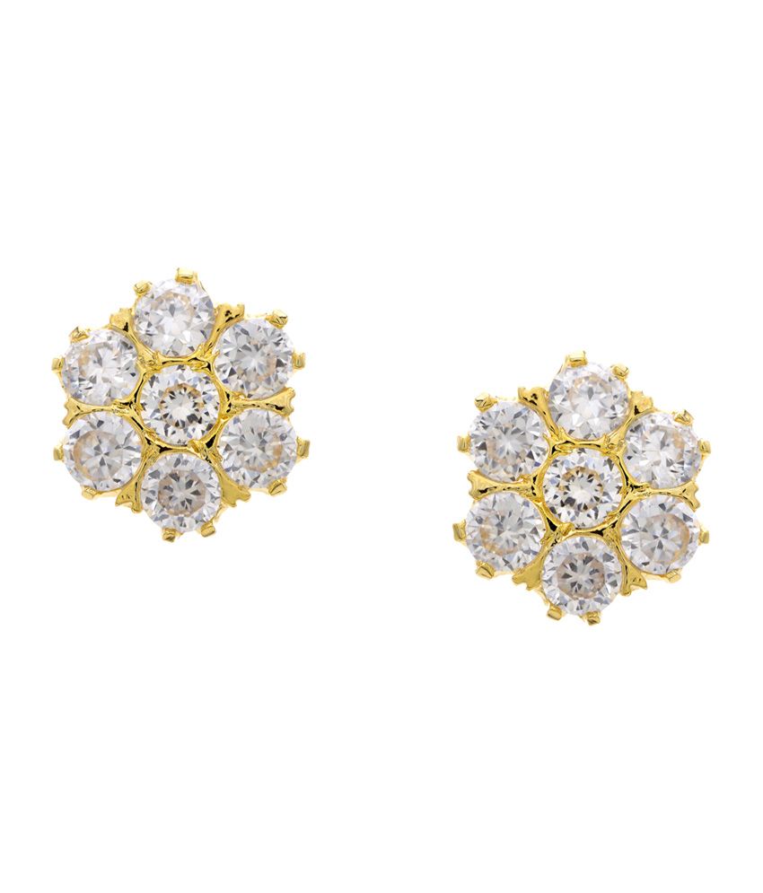 69 Off On Hyderabad Jewels White Gold Seven Stone Studded Fl Hyderabad Jewels White Gold Seven Stone Studded Fl Design Stud Earring