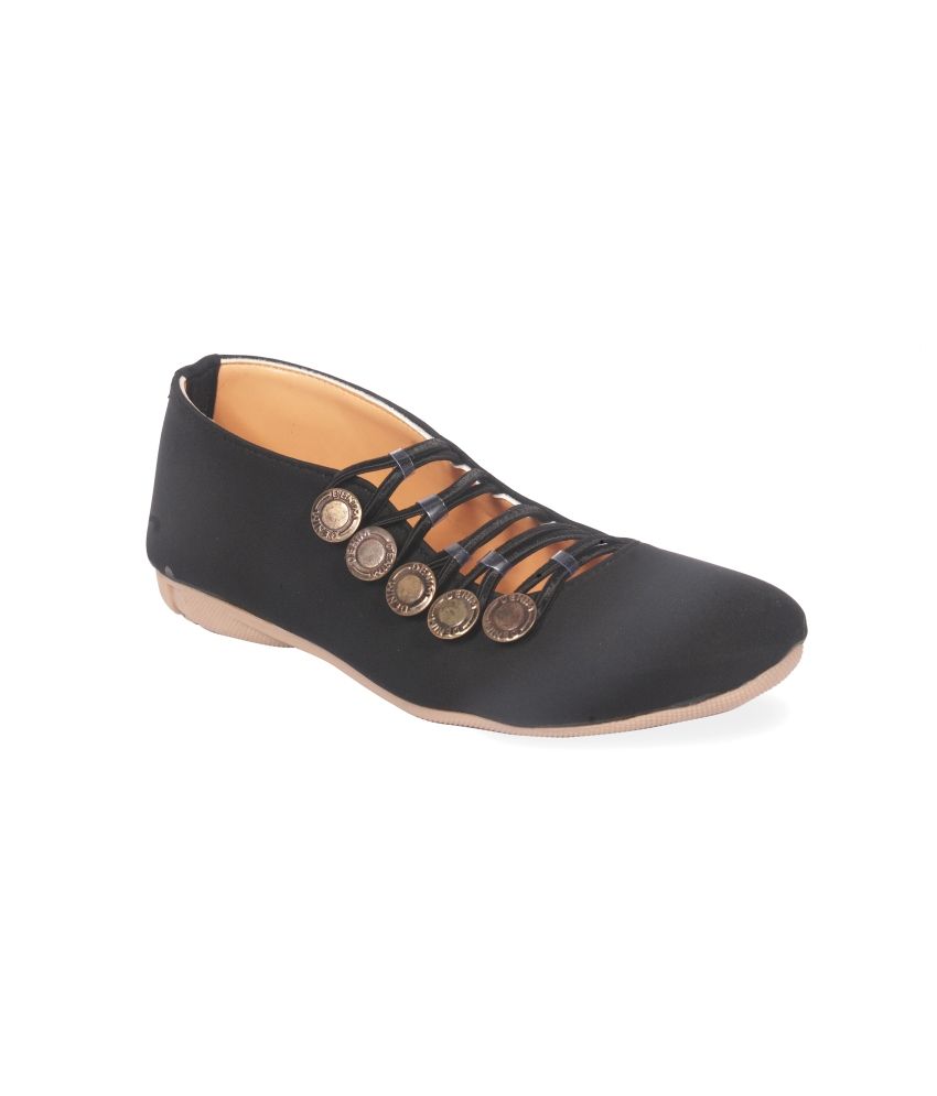Harshit Footwear Black Lycra Button Belley