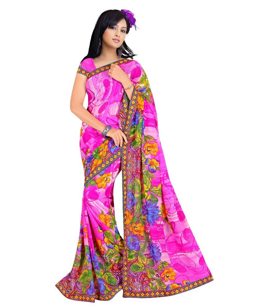 Fashion Designer Sarees Baby Doll Faux Georgette Multicolour Printed Saree