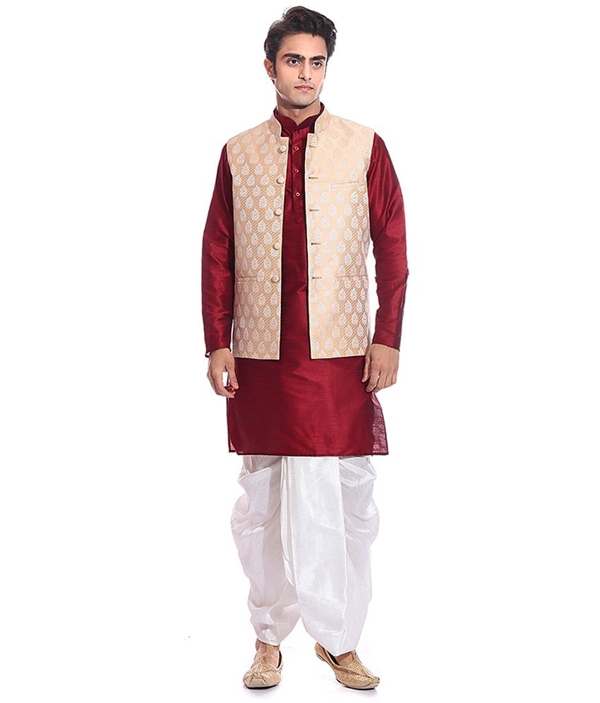 red kurta white pants