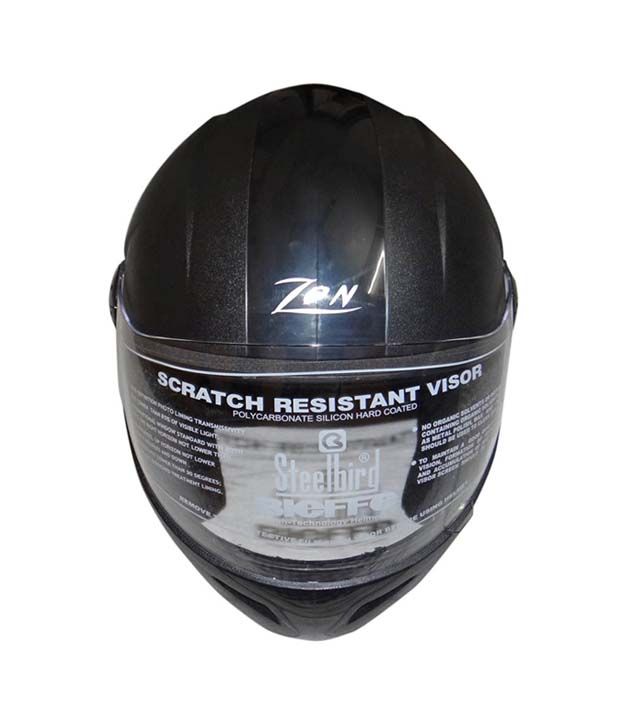 Agrasen Auto Parts Steelbird - Full Face Helmet - Zon (classic Solid Black) available at snapdeal for Rs.879