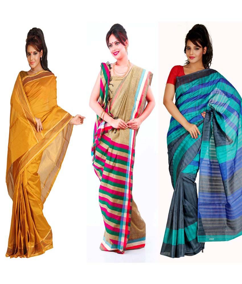 Vardhaman Goodwill Set Of 3 Summer Special Cotton Saree Combo available at snapdeal for Rs.2248