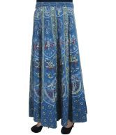India Trendzs Navy Cotton Printed Long Skirt