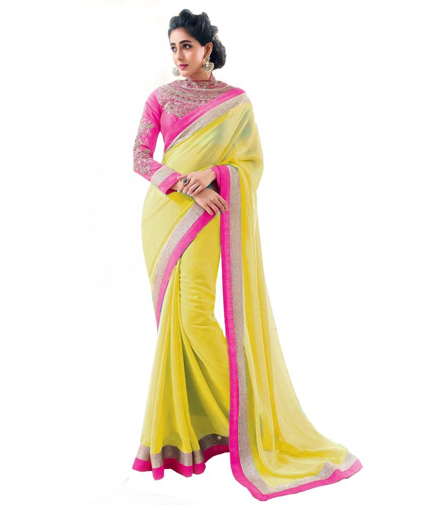Sareez House Designer Chiffon Saree With Blouse Piece available at snapdeal for Rs.549