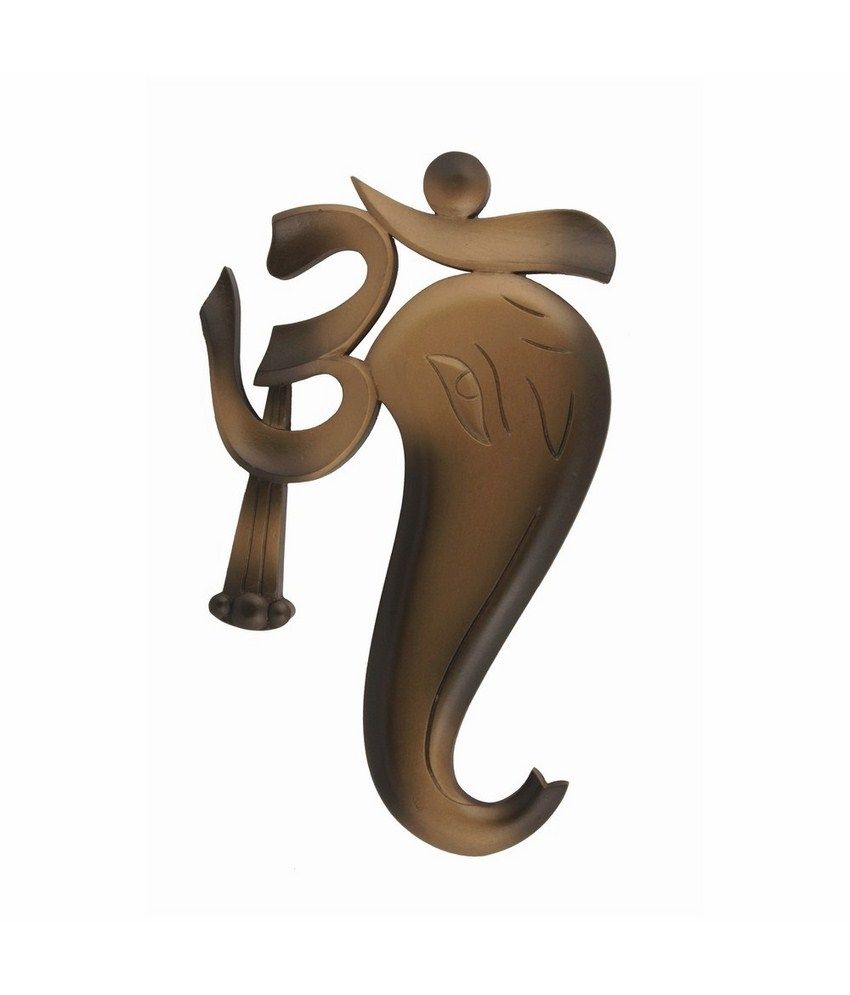 Craft Art India Brown Handmade Wooden Om Ganesha Wall Hanging Handicraft Art available at snapdeal for Rs.566