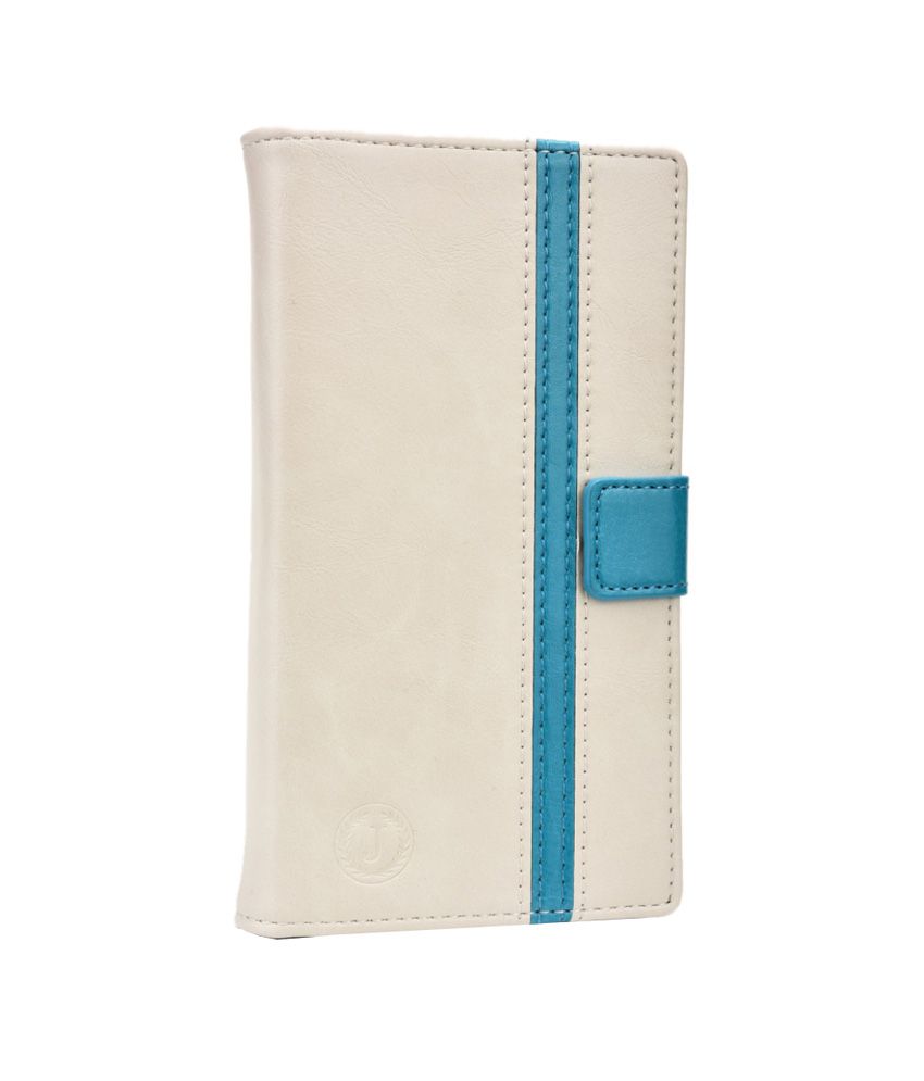 Jo Jo Cover Pluto Series Leather Flip Case For Samsung Galaxy Fresh Duos S7392 With Dual Sim Card Slot - White Light Blue available at snapdeal for Rs.690