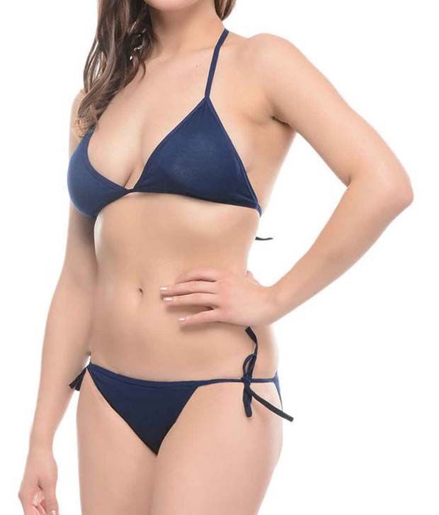 Ploomz Navy Haulter Bra And String Panty Set available at snapdeal for Rs.349