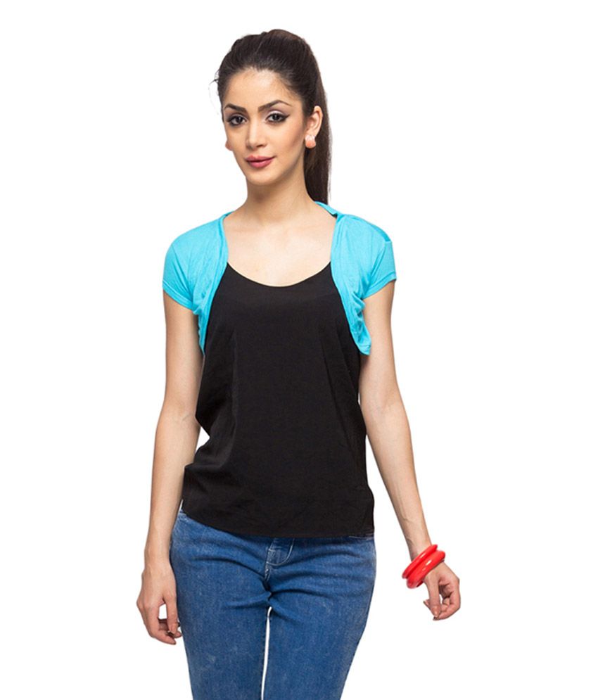 Alibi Viscose Half Sleeves Turquoise Shrug available at snapdeal for Rs.179