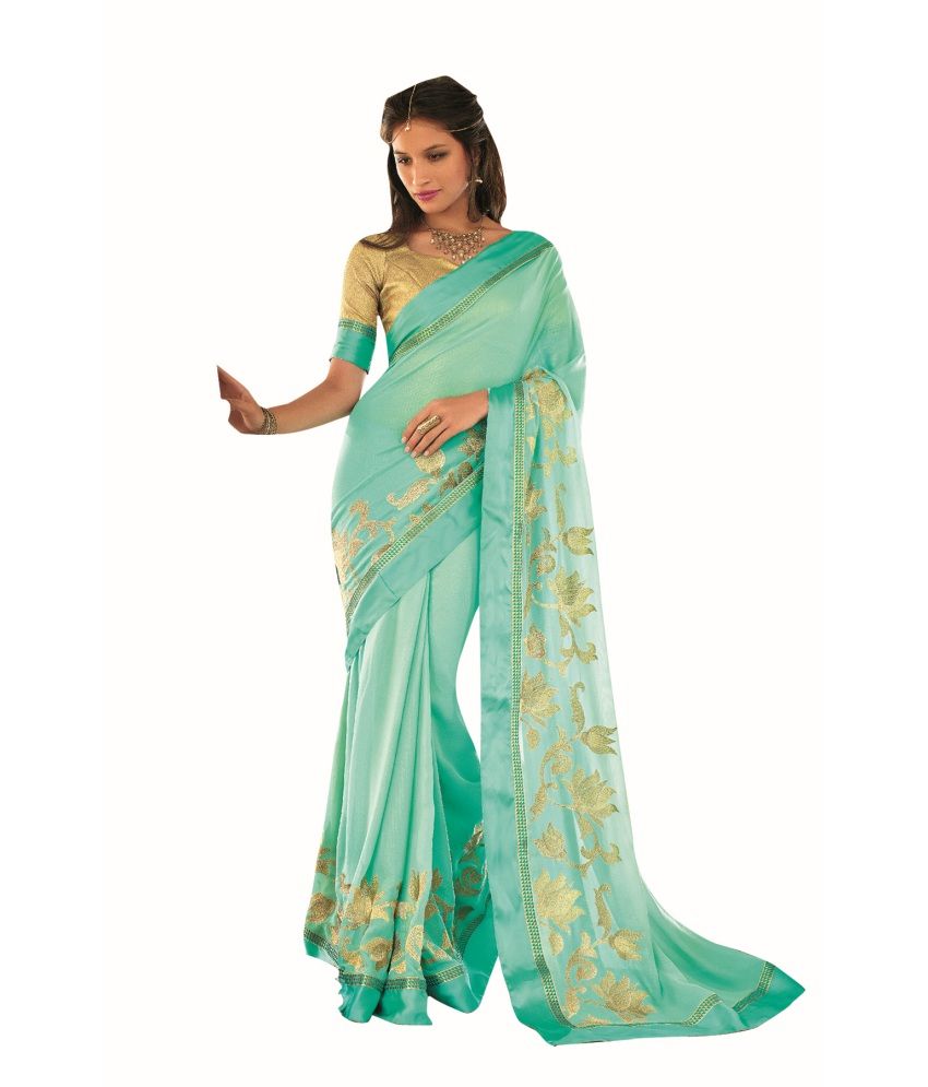 Vishal Sarees Faux Georgette Saree With Blouse Piece