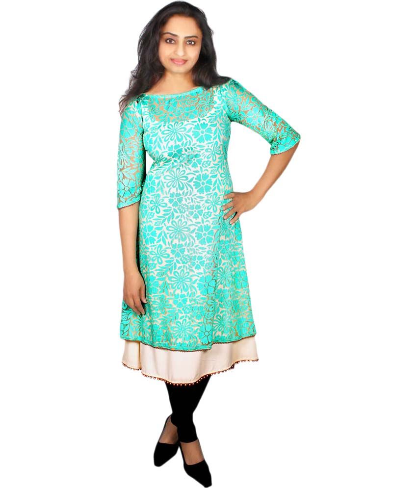 Bella Stiles Pink Brasso Pure Georgette Long Round Neck Kurti