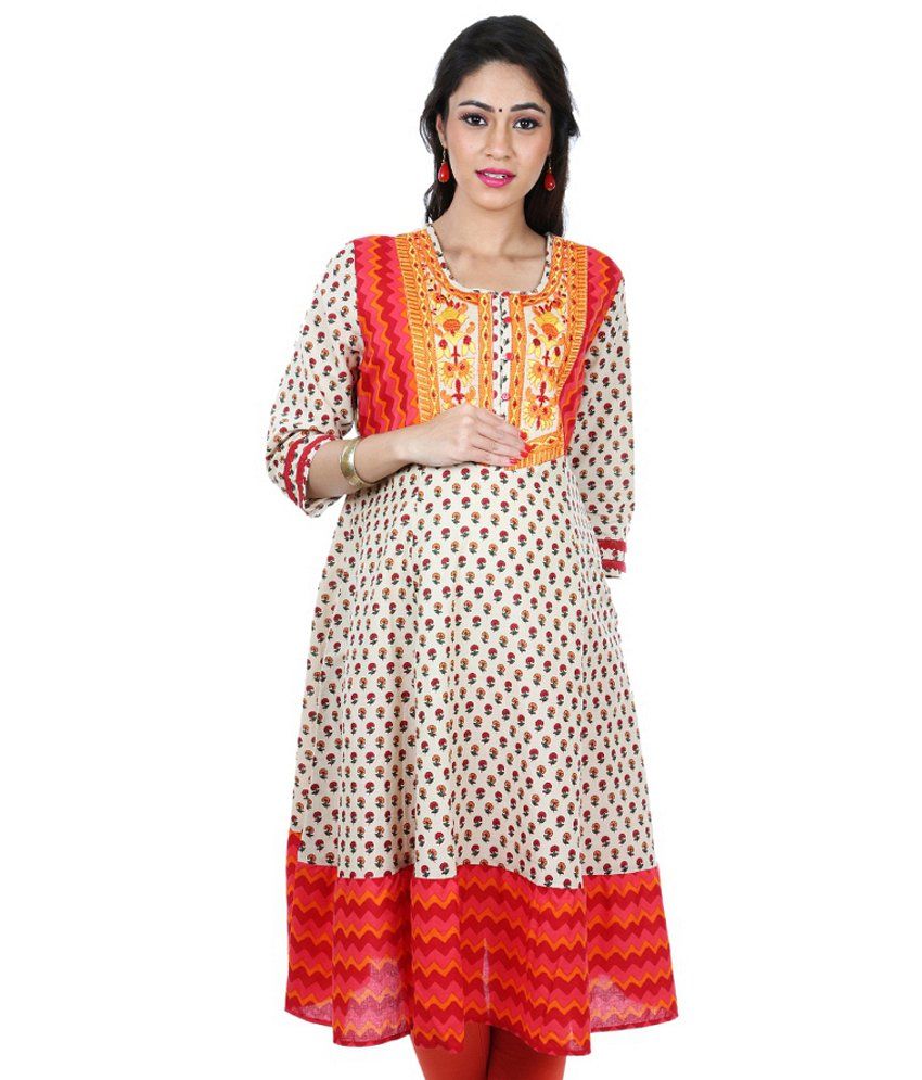 Cotton anarkali hot sale kurti snapdeal