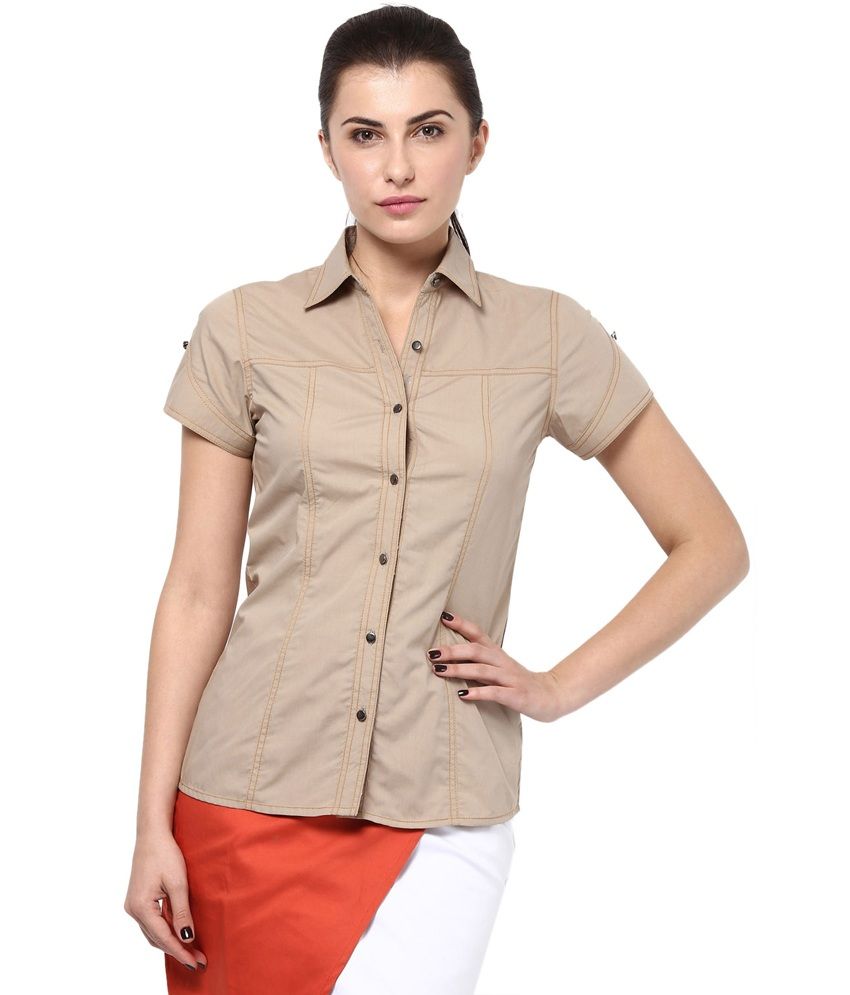 beige formal shirt