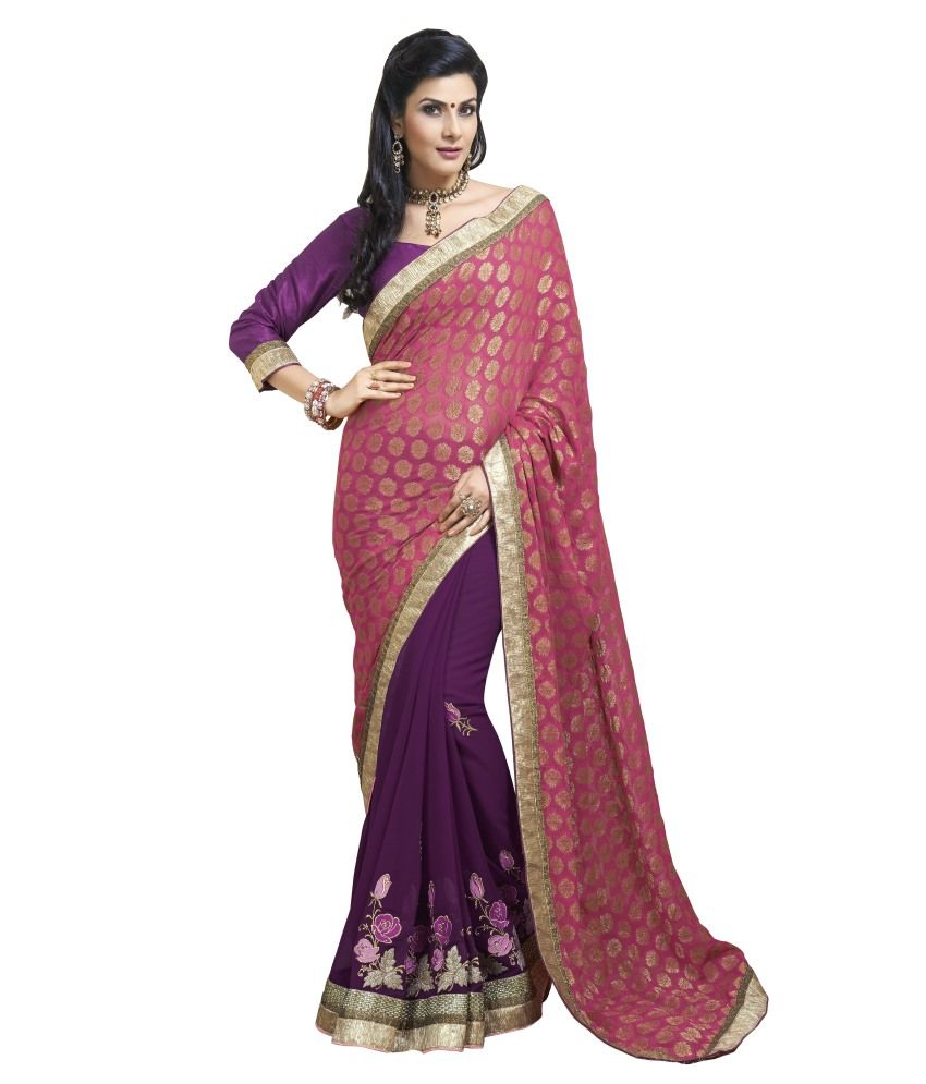 kalista pink faux chiffon saree buy kalista pink faux chiffon saree at low price kalista pink faux chiffon saree buy kalista pink faux chiffon saree at low price
